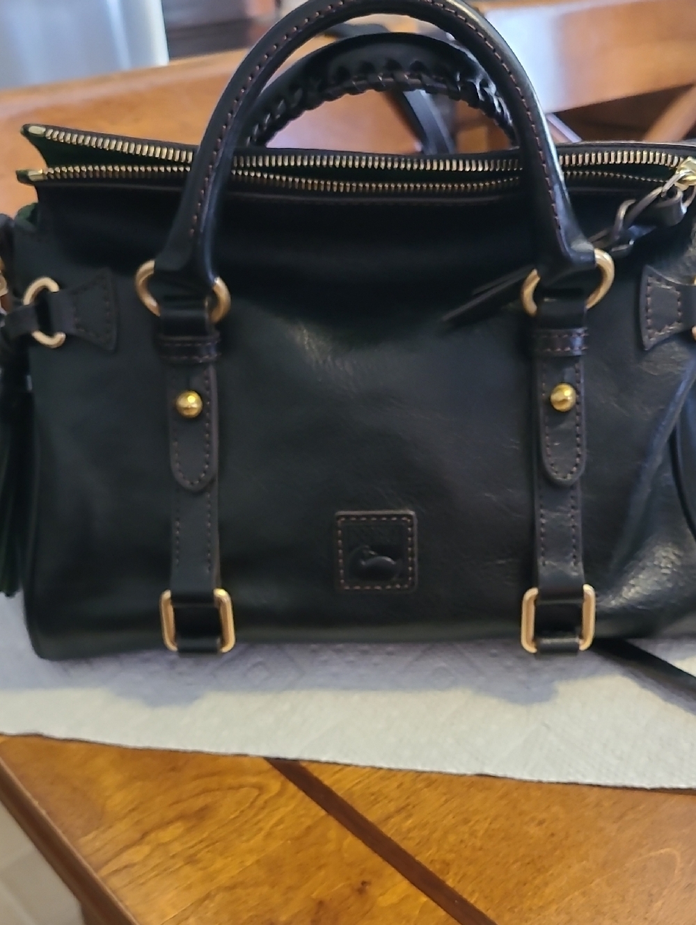 Dooney & Bourke Black Florentine Leather Satchel
